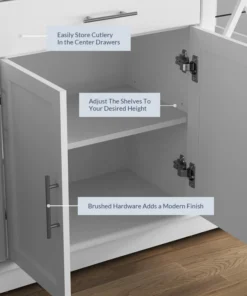 Belleze Ryland 47" Wood Storage Sideboard Buffet Cabinet Console Table, White -Palace-shop 97c18d9402c2ad79 0373 w800 h800 b0 p0