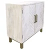YHD Yosemite Ashdla Accent Solid Mindi Wood Cabinet In White Painted Finish
