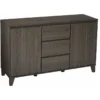 Pilaster Designs Anitra Oak Gray Wood Modern Buffet Server 2 Door Cabinet Console Table