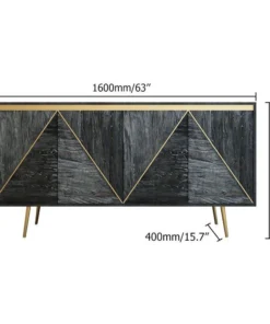 HOMARY Gray And Gold Credenza 4 Doors Sideboard Cabinet With Storage Midcentury Modern -Palace-shop 9a710e410108fe51 9317 w800 h800 b1 p0