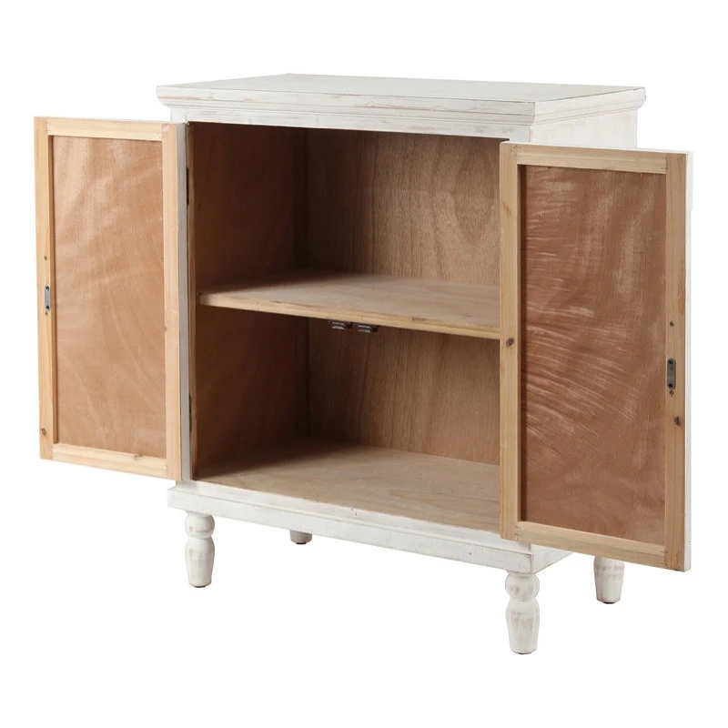 Luxen Home LuxenHome Farmhouse White Wood 2-Door Accent Storage Cabinet 5 Luxen Home LuxenHome Farmhouse White Wood 2-Door Accent Storage Cabinet - Image 5
