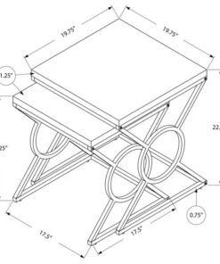 Monarch Specialties Nesting Table, Set Of 2, Side, End, Accent, Bedroom, Metal, Glossy White 7 Monarch Specialties Nesting Table, Set Of 2, Side, End, Accent, Bedroom, Metal, Glossy White -Palace-shop 9af159c90b6aa827 3980 w800 h800 b1 p0