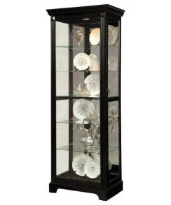 HomeFare Pulaski Curio Display Cabinet In Painted Black