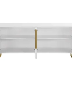 Meridian Furniture Florence Lacquer Sideboard/Buffet With Gold Finish, White -Palace-shop 9d11ef0702740cbd 6475 w800 h800 b1 p0