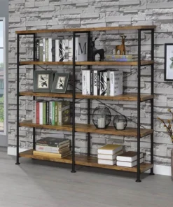 Home Furnishings Analiese Industrial Four Tier Bookcase W/ Antique Nutmeg Finish And Black Frame -Palace-shop 9d81d0550c112e2b 7278 w800 h800 b0 p0