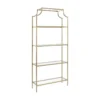 Pemberly Row Glass Bookcase In Antique Gold