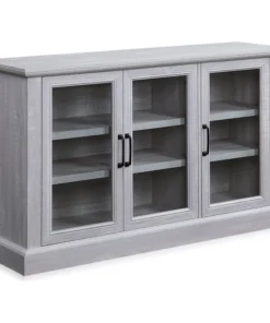 Belleze 55" Farmhouse Sideboard Cabinet, Stone Gray