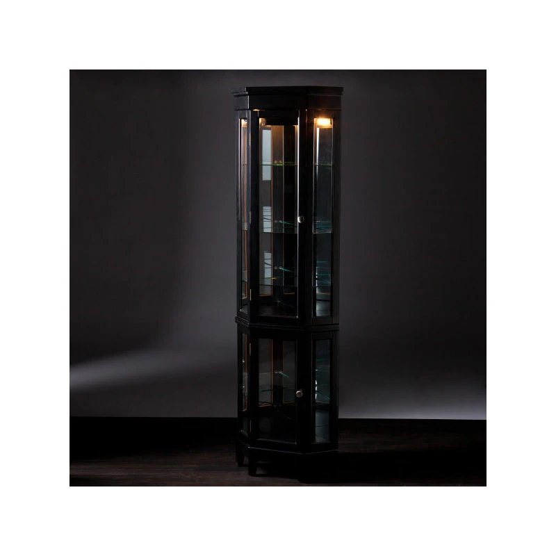 SEI Furniture Essex Corner Curio In Black 5 SEI Furniture Essex Corner Curio In Black - Image 5