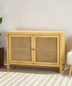 GDFStudio Viola Boho Handcrafted 2 Door Mango Wood Cabinet With Wicker Caning -Palace-shop a1e10121037d82cc 0199 w800 h800 b0 p0