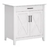 Bush Business Furniture Bush Furniture Key West Secretary Desk With Storage Cabinet In Pure White Oak