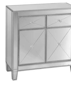 SEI Furniture Mirage Mirrored Cabinet - Natural