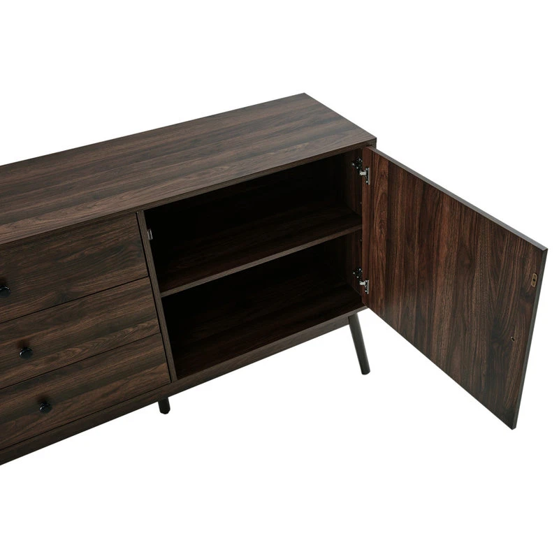 Belleze Sideboard Buffet TV Stand Storage Entertainment Center, Dark Walnut, 52" 5 Belleze Sideboard Buffet TV Stand Storage Entertainment Center, Dark Walnut, 52" - Image 5