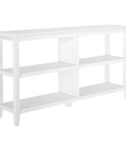 New Ridge Home Goods 2-tier Low Traditional Wooden Bookcase In White