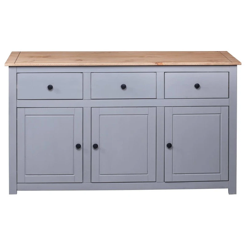 Vida XL International B.V. VidaXL Solid Wood Pine Sideboard Gray Panama Range Storage Cabinet Furniture 6 Vida XL International B.V. VidaXL Solid Wood Pine Sideboard Gray Panama Range Storage Cabinet Furniture - Image 6
