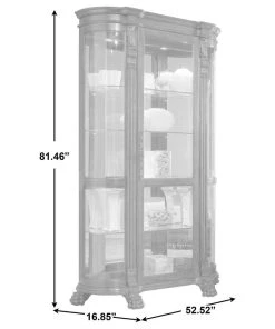 Lighted Curved Front 4 Shelf Curio Cabinet In Maple Brown By Pulaski Furniture -Palace-shop a63165dd03f7f17c 3827 w800 h800 b1 p0