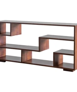 Gingko Furniture Zen Book Case, Long, Classic Walnut