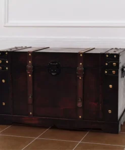 Vida XL International B.V. VidaXL Vintage Treasure Chest Wood Storage Trunk Organizer Box Side Stand -Palace-shop a7c1d6e90bfeee7c 1764 w800 h800 b0 p0