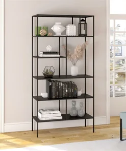 Henn&Hart 36" Blackened Bronze Metal Bookcase -Palace-shop a7e18a5a0f1916c0 4281 w800 h800 b0 p0