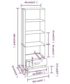 Vida XL International B.V. VidaXL Solid Wood Pine Highboard White Wooden Storage Book Cabinet Furniture -Palace-shop a821093203031d25 4058 w800 h800 b1 p0