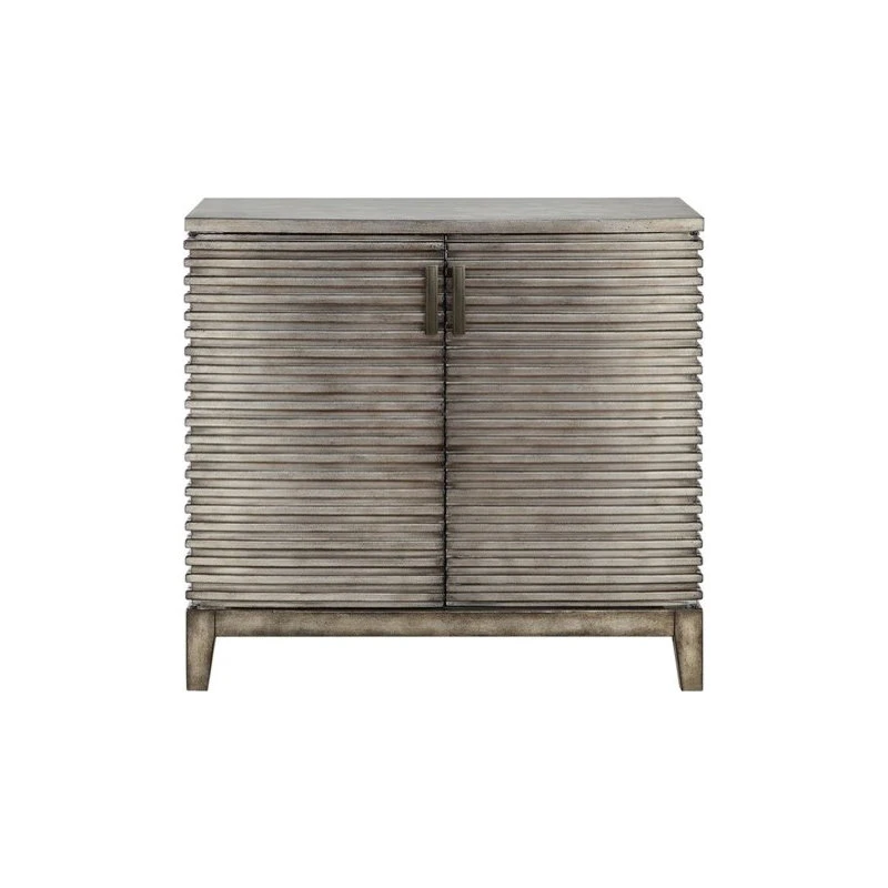 Olliix Madison Park Distressed Rustic 2-Door Accent Chest, Antique Grey 5 Olliix Madison Park Distressed Rustic 2-Door Accent Chest, Antique Grey - Image 5