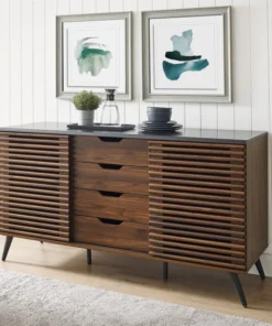 Walker Edison 59" Havana Sliding Slat Door 4 Drawer Sideboard, Ebony/Dark Walnut -Palace-shop aa91fb740f6e1c67 5861 w800 h800 b0 p0