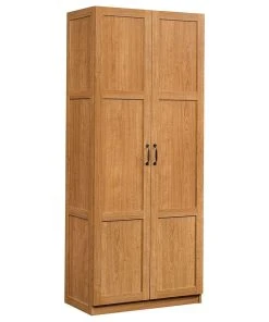Anzy Storage Cabinet And Highland Oak Finish