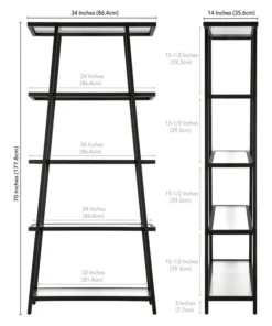 Henn&Hart 34" Blackened Bronze Metal/Glass Bookcase -Palace-shop ab81e3110f2251f9 2121 w800 h800 b1 p0