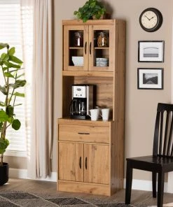 Wholesale Interiors Laurana Modern Oak Brown Finished Wood Kitchen Cabinet And Hutch -Palace-shop aba135ed0225a732 9804 w800 h800 b0 p0