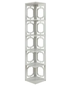 Convenience Concepts Omega 5 Tier Corner Bookcase With White Finish S20-202 -Palace-shop abf153a9002d85b4 4183 w800 h800 b1 p0
