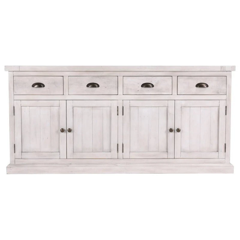 Kosas Home Quincy 4-Drawer 4-Door Solid Pine Wood Sideboard In Nordic Ivory 3 Kosas Home Quincy 4-Drawer 4-Door Solid Pine Wood Sideboard In Nordic Ivory - Image 3