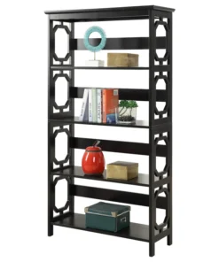 Convenience Concepts Omega 5 Tier Bookcase With Black Finish S20-200