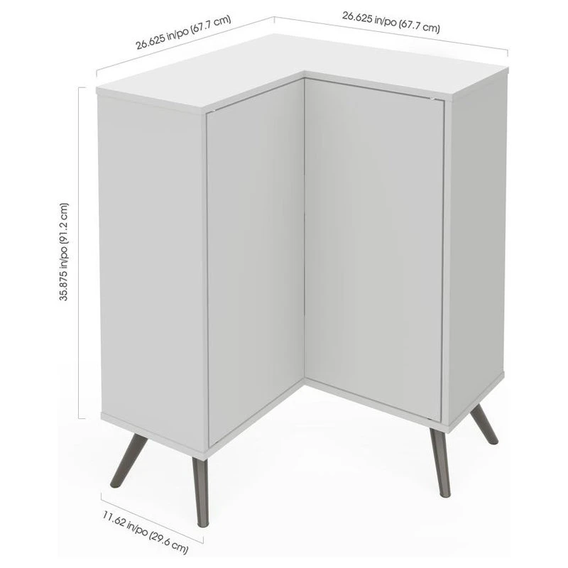 Bestar Small Space Krom Corner Storage Unit In White 3 Bestar Small Space Krom Corner Storage Unit In White - Image 3