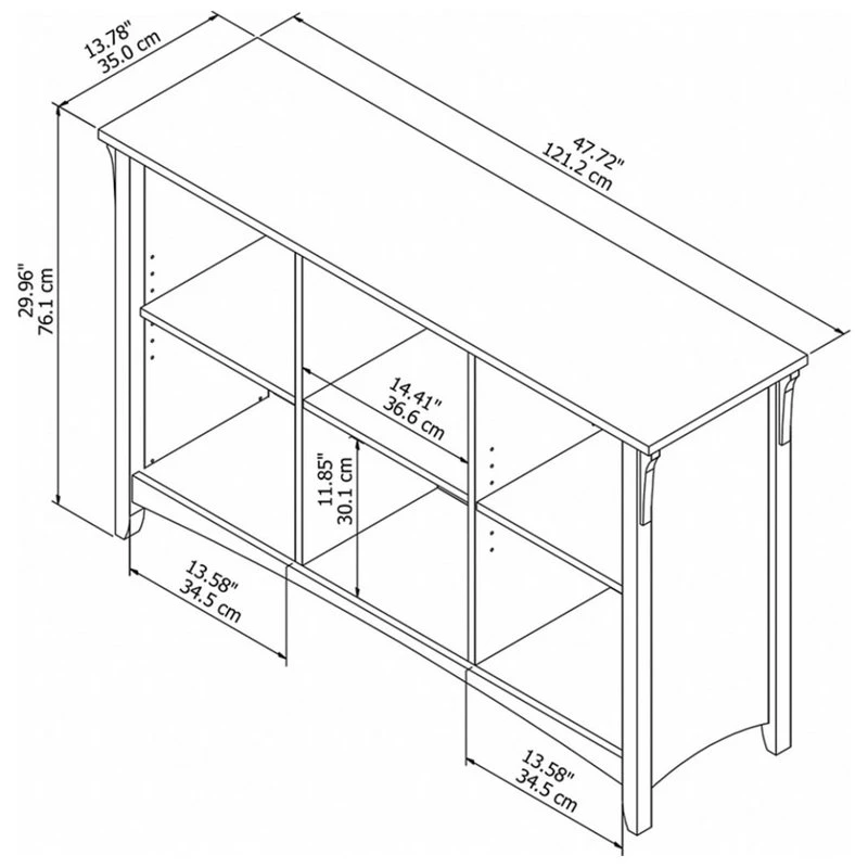Bush Business Furniture Salinas 6 Cube Organizer In Antique White - Engineered Wood 4 Bush Business Furniture Salinas 6 Cube Organizer In Antique White - Engineered Wood - Image 4