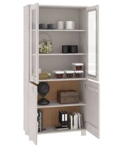 Vida XL International B.V. VidaXL Solid Wood Pine Highboard White Wooden Console Side Cabinet Furniture -Palace-shop aea16e0e02f88e06 6445 w800 h800 b1 p0