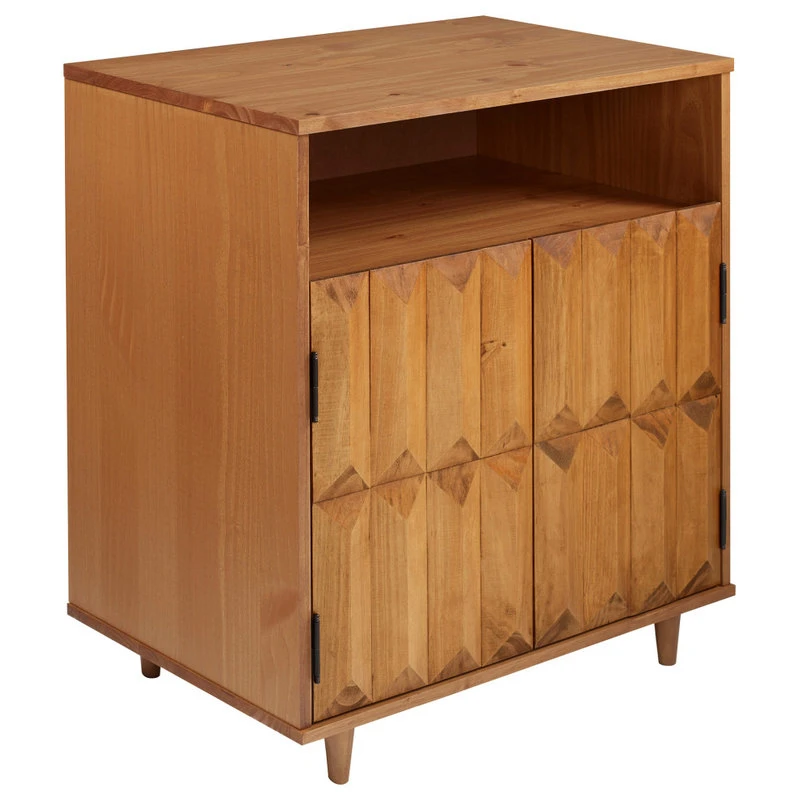 Walker Edison Henry 30" Solid Wood Detailed Door Accent Cabinet, Caramel 1 Walker Edison Henry 30" Solid Wood Detailed Door Accent Cabinet, Caramel