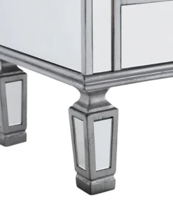 Elegant Furniture & Lighting Silver / Clear 60in. Wide 4 Door Chest From The Danville Collection -Palace-shop af4159f90f46899e 7608 w800 h800 b0 p0