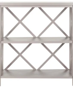 Safavieh Liam 2 Tier Open Bookcase, Quartz Gray