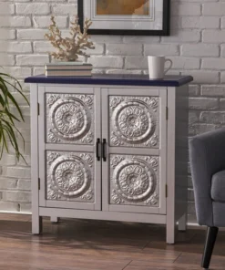 GDFStudio GDF Studio Aliana Shabby Painted Accent Cabinet, Silver/Navy Blue 13 GDFStudio GDF Studio Aliana Shabby Painted Accent Cabinet, Silver/Navy Blue -Palace-shop aff1793101e524db 7440 w800 h800 b0 p0