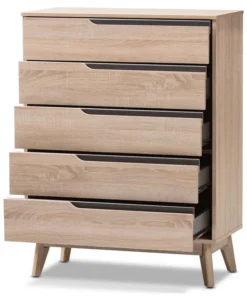Baxton Studio Fella 5 Drawer Wood Chest In Light Brown And Gray -Palace-shop b061f1080dd62486 3331 w800 h800 b1 p0