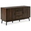 Belleze Sideboard Buffet TV Stand Storage Entertainment Center, Dark Walnut, 57"