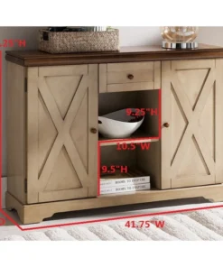 Pilaster Designs Hilo Sideboard Buffet Server Cabinet With Storage, Antique White -Palace-shop b0b1bc8e0a341196 8029 w800 h800 b0 p0 1 1