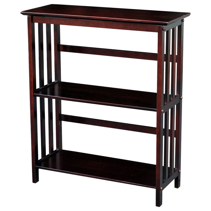 Casual Home Mission 3 Shelf Bookcase, Espresso 2 Casual Home Mission 3 Shelf Bookcase, Espresso - Image 2