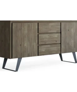 Simpli Home Ltd. Simpli Home Lowry Solid Acacia Wood Sideboard Buffet In Gray