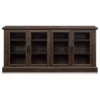 Belleze 70" Rustic Wood Sideboard Stand 4 Doors Buffet Cabinet, Dark Walnut