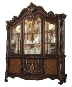 Acme Furniture Acme Versailles Buffet With Hutch, Cherry Oak 61104