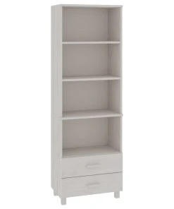 Vida XL International B.V. VidaXL Solid Wood Pine Highboard White Wooden Storage Book Cabinet Furniture