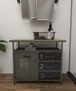 Brimfield & May Industrial Gray Metal Cabinet 55562 -Palace-shop b49180ce01ae9bad 6901 w800 h800 b0 p0