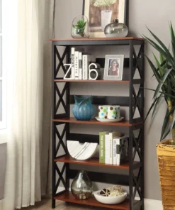 Convenience Concepts Oxford Five-Tier Bookcase In Cherry And Black Wood Finish 5 Convenience Concepts Oxford Five-Tier Bookcase In Cherry And Black Wood Finish -Palace-shop b5c1abbe0acbd37d 7030 w800 h800 b0 p0