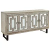 Coast To Coast Imports, LLC 4-Door Media Credenza, Garner Textured Cream