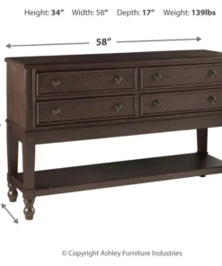 Ashley Furniture Industries Adinton Dining Room Buffet Server Traditional Style Reddish Brown -Palace-shop b62169cc0f404282 4277 w800 h800 b1 p0